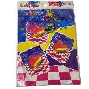 Lisa Frank Vintage 1989 Book Covers 2-Pack 13"x20" rainbow colorful checkerboard